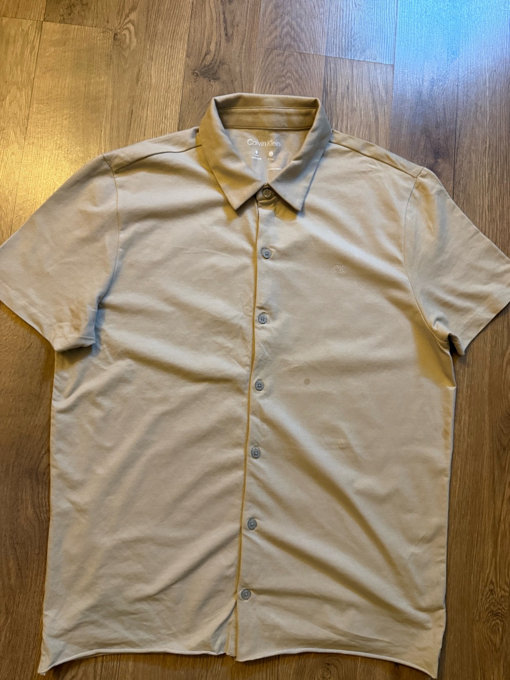 Calvin Klein Men's Short Sleeve Polo Shirt - Beige